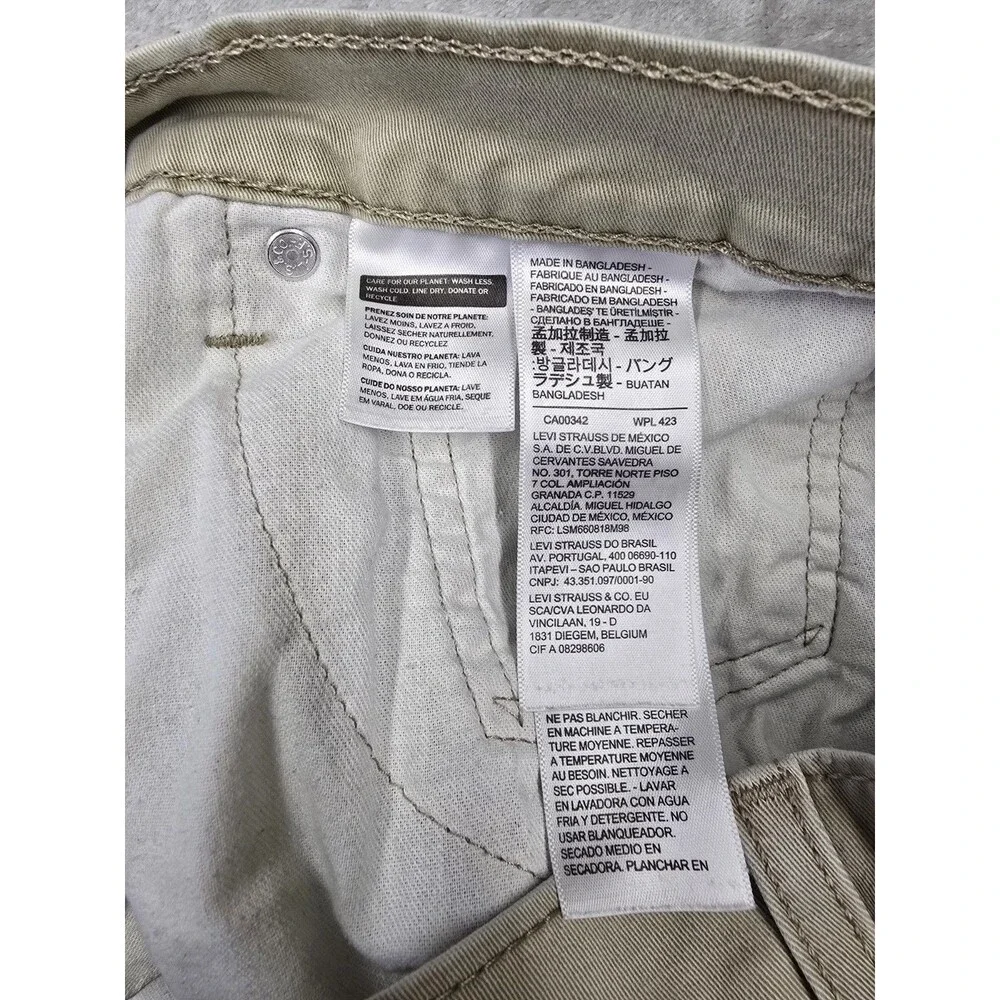 Levis 541 Jeans Mens 38x30 Khaki Beige Athletic Taper Comfort Stretch